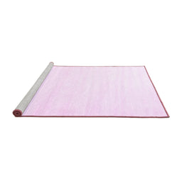 Sideview of Machine Washable Solid Pink Modern Rug, wshcon7pnk