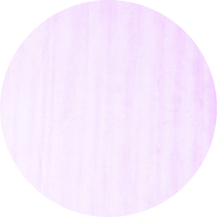 Round Machine Washable Solid Purple Modern Area Rugs, wshcon7pur