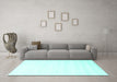 Machine Washable Solid Turquoise Modern Area Rugs in a Living Room,, wshcon7turq