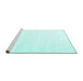 Sideview of Machine Washable Solid Turquoise Modern Area Rugs, wshcon7turq