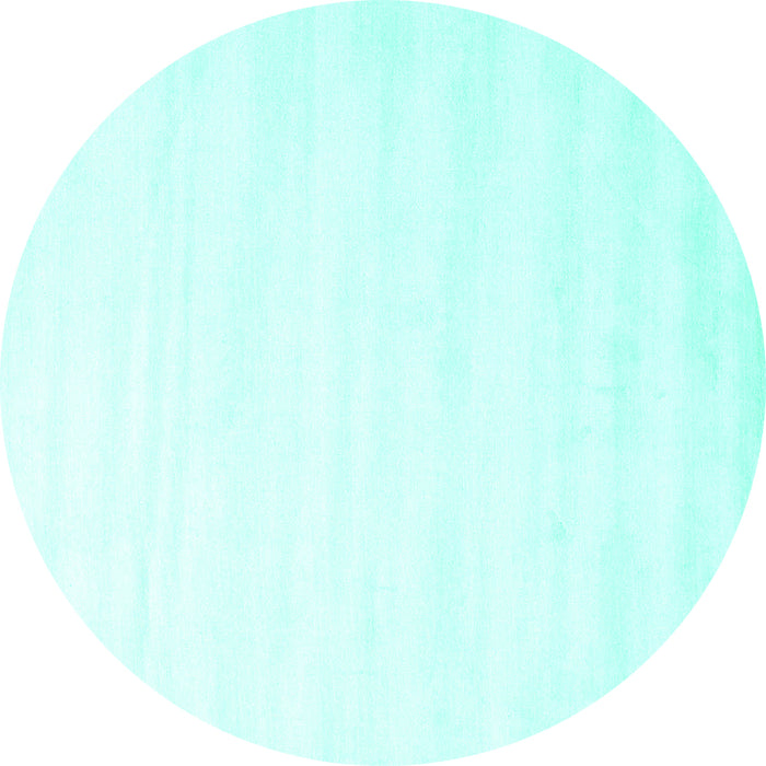 Round Solid Turquoise Modern Rug, con7turq