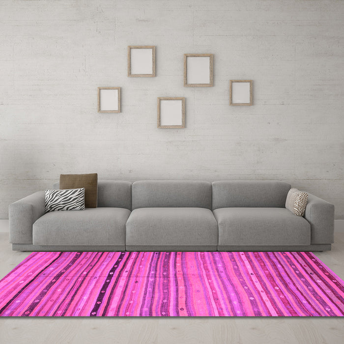 Machine Washable Southwestern Pink Country Rug in a Living Room, wshcon800pnk