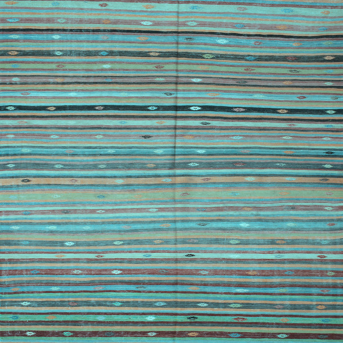 Square Southwestern Light Blue Country Rug, con800lblu