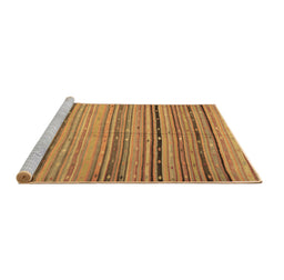 Sideview of Machine Washable Southwestern Brown Country Rug, wshcon800brn
