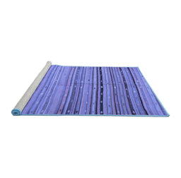 Sideview of Machine Washable Southwestern Blue Country Rug, wshcon800blu