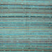 Square Machine Washable Southwestern Light Blue Country Rug, wshcon800lblu