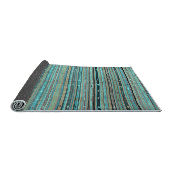 Sideview of Southwestern Light Blue Country Rug, con800lblu