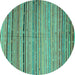 Round Southwestern Turquoise Country Rug, con800turq