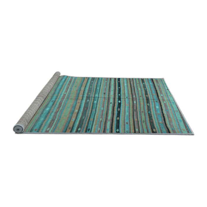 Sideview of Machine Washable Southwestern Light Blue Country Rug, wshcon800lblu
