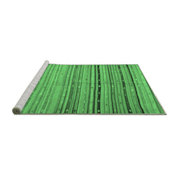 Sideview of Machine Washable Southwestern Emerald Green Country Area Rugs, wshcon800emgrn