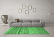 Machine Washable Southwestern Emerald Green Country Area Rugs in a Living Room,, wshcon800emgrn