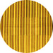 Round Southwestern Yellow Country Rug, con801yw