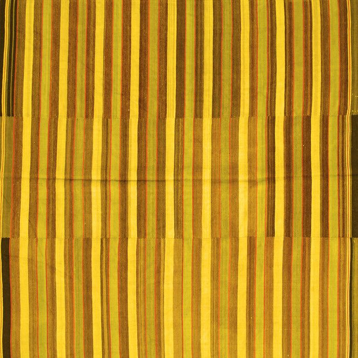 Square Machine Washable Southwestern Yellow Country Rug, wshcon801yw