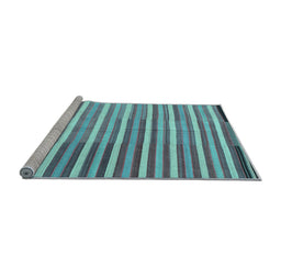 Sideview of Machine Washable Southwestern Light Blue Country Rug, wshcon801lblu
