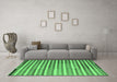 Machine Washable Southwestern Emerald Green Country Area Rugs in a Living Room,, wshcon801emgrn