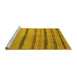 Sideview of Machine Washable Southwestern Yellow Country Rug, wshcon802yw