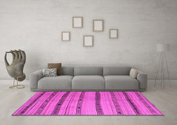 Machine Washable Southwestern Pink Country Rug in a Living Room, wshcon802pnk