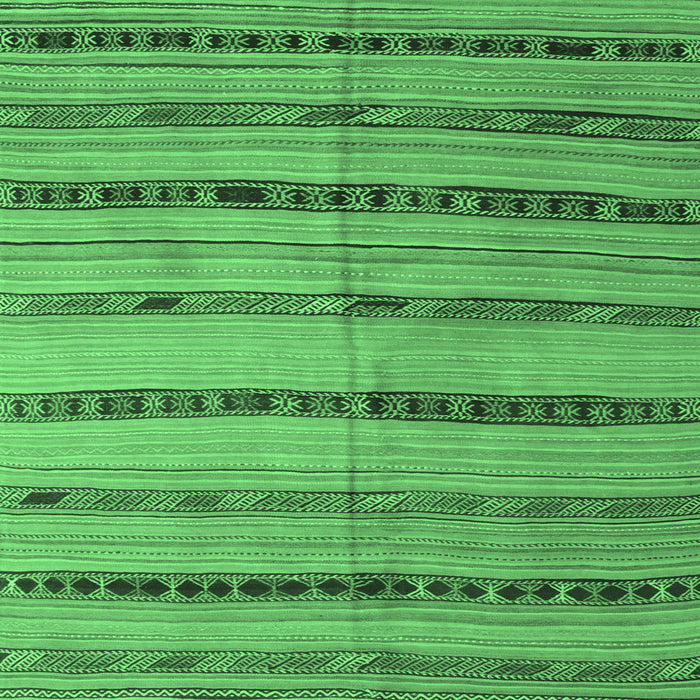 Square Machine Washable Southwestern Emerald Green Country Area Rugs, wshcon802emgrn
