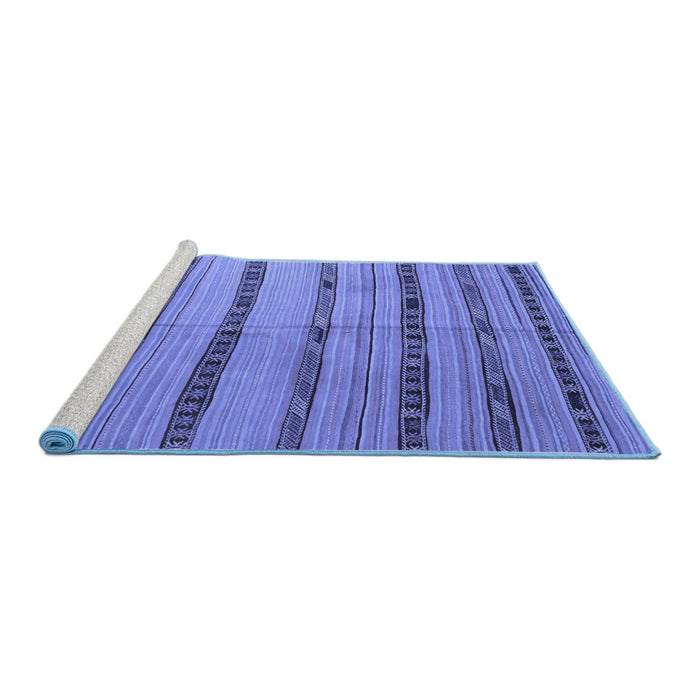 Sideview of Machine Washable Southwestern Blue Country Rug, wshcon802blu