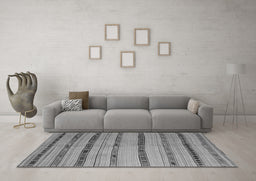 Machine Washable Southwestern Gray Country Rug in a Living Room,, wshcon802gry