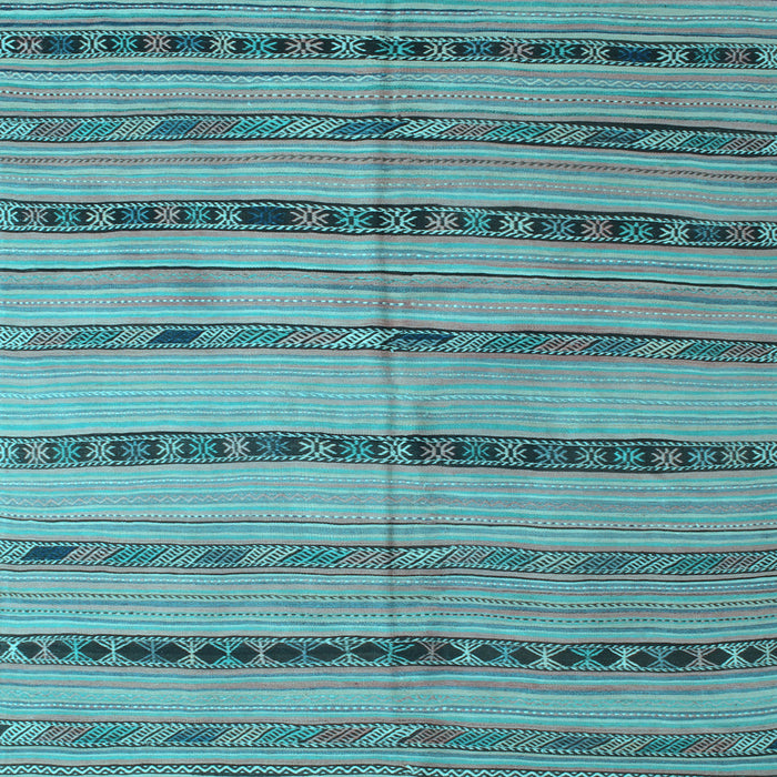 Square Machine Washable Southwestern Light Blue Country Rug, wshcon802lblu