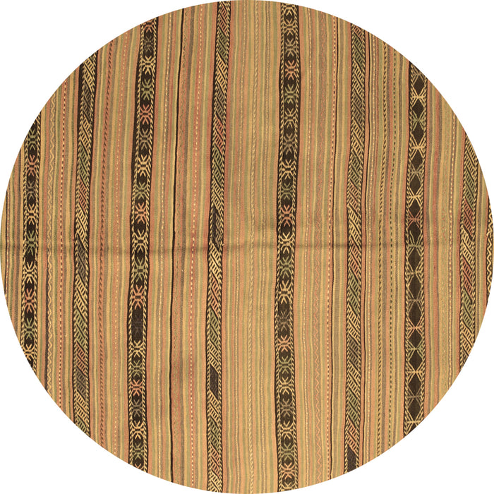 Round Southwestern Brown Country Rug, con802brn