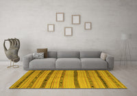 Machine Washable Southwestern Yellow Country Rug, wshcon802yw