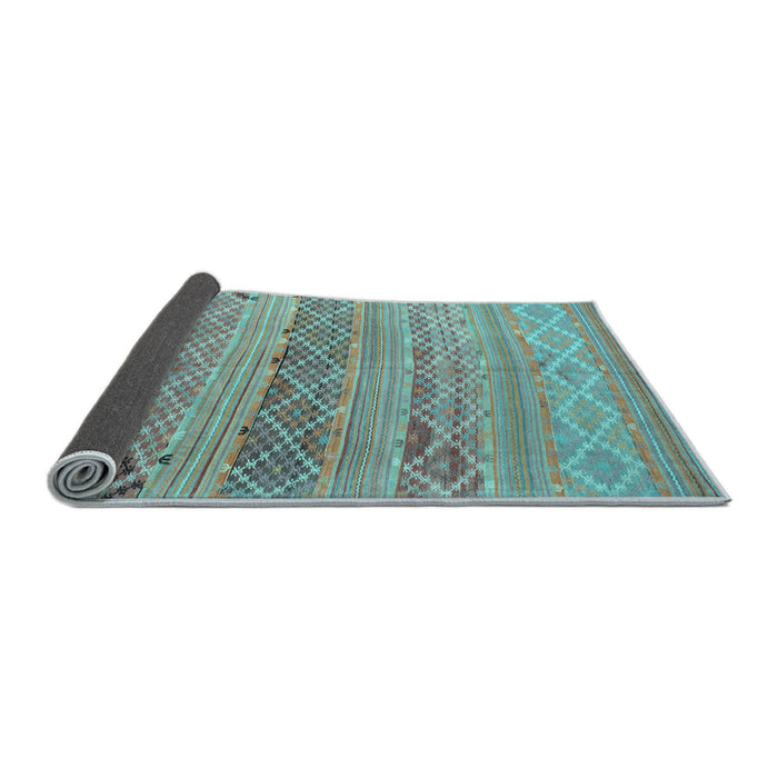 Sideview of Southwestern Light Blue Country Rug, con803lblu