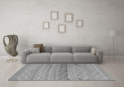 Machine Washable Southwestern Gray Country Rug in a Living Room,, wshcon803gry