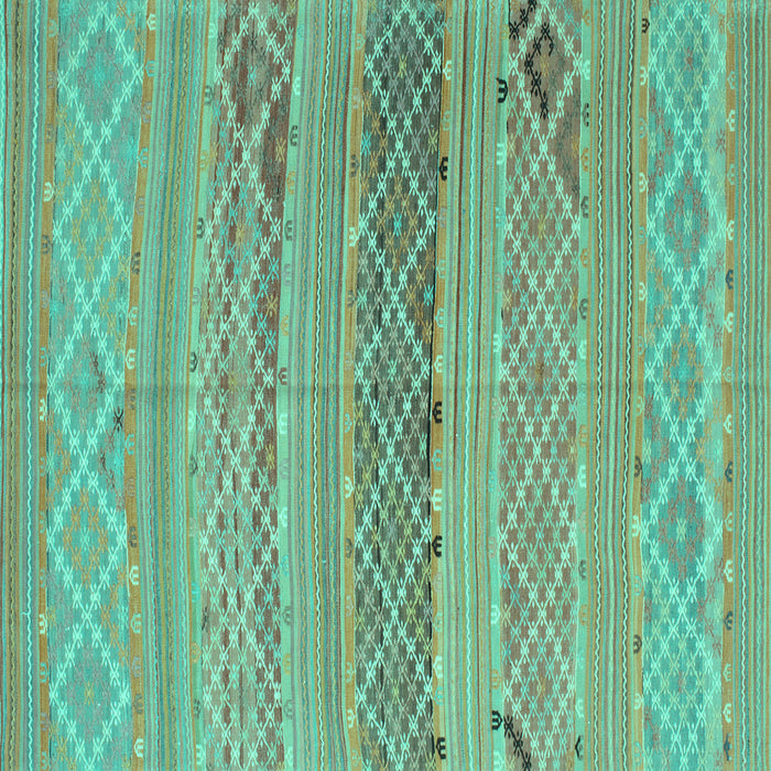 Square Southwestern Turquoise Country Rug, con803turq