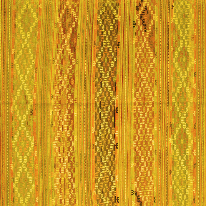 Square Machine Washable Southwestern Yellow Country Rug, wshcon803yw