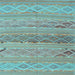 Square Southwestern Light Blue Country Rug, con803lblu