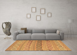Machine Washable Southwestern Brown Country Rug in a Living Room,, wshcon803brn