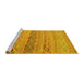 Sideview of Machine Washable Southwestern Yellow Country Rug, wshcon803yw