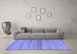 Machine Washable Southwestern Blue Country Rug in a Living Room, wshcon803blu