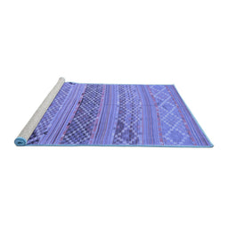 Sideview of Machine Washable Southwestern Blue Country Rug, wshcon803blu