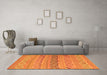 Machine Washable Southwestern Orange Country Area Rugs in a Living Room, wshcon803org