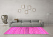 Machine Washable Southwestern Pink Country Rug in a Living Room, wshcon803pnk