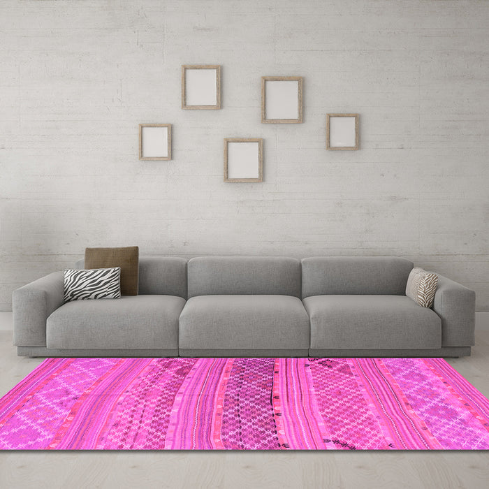 Machine Washable Southwestern Pink Country Rug in a Living Room, wshcon803pnk