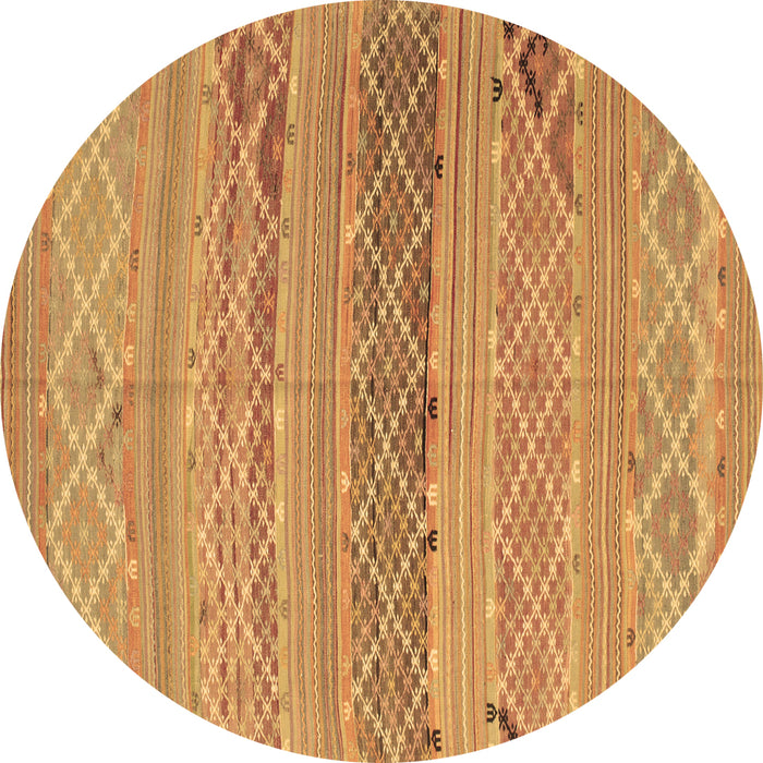 Round Southwestern Brown Country Rug, con803brn