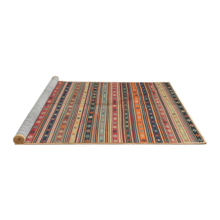 Serging Thickness of Machine Washable Contemporary Chestnut Brown Rug, wshcon804