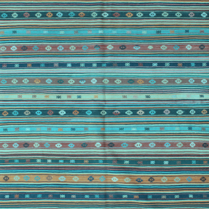 Machine Washable Southwestern Light Blue Country Rug, wshcon804lblu