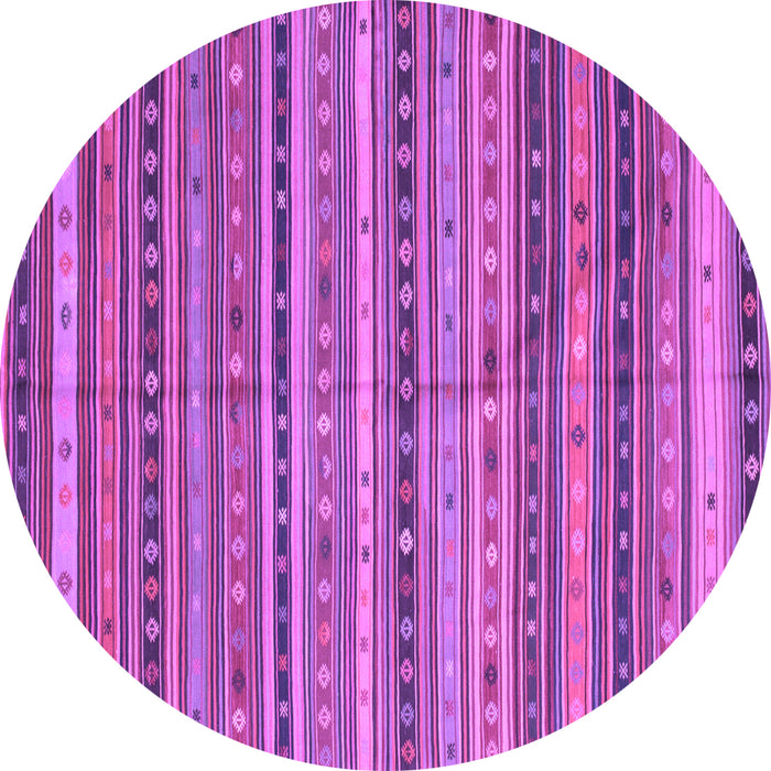 Round Machine Washable Southwestern Purple Country Area Rugs, wshcon804pur