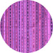 Round Machine Washable Southwestern Purple Country Area Rugs, wshcon804pur