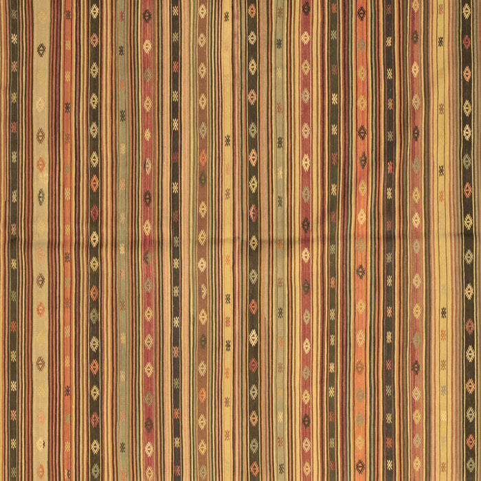 Square Machine Washable Southwestern Brown Country Rug, wshcon804brn