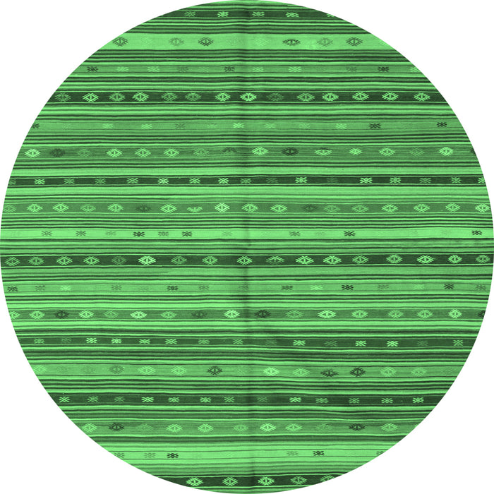 Round Southwestern Emerald Green Country Rug, con804emgrn