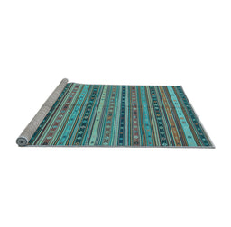 Sideview of Machine Washable Southwestern Light Blue Country Rug, wshcon804lblu