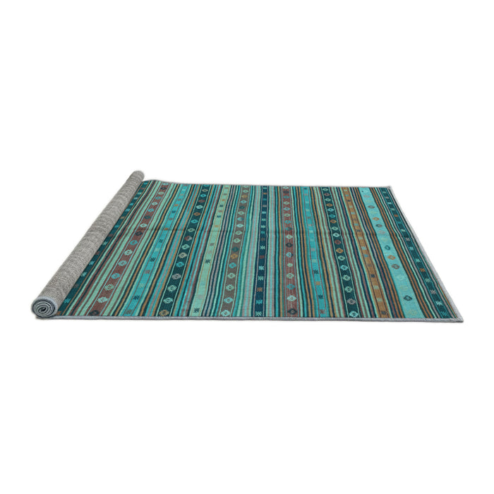 Sideview of Machine Washable Southwestern Light Blue Country Rug, wshcon804lblu