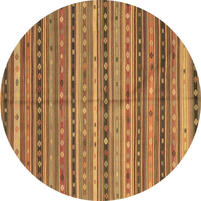 Round Southwestern Brown Country Rug, con804brn