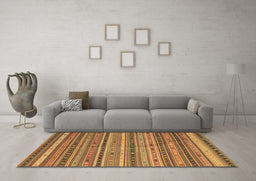 Machine Washable Southwestern Brown Country Rug in a Living Room,, wshcon804brn